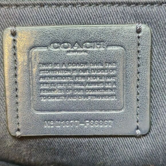 Coach Buffalo Plaid City Tote Blue White Large Canvas Bag Double Handles Large - Picture 10 of 11